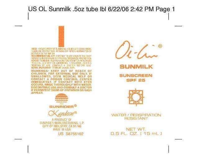 OI LIN SUNMILK SUNSCREEN SPF 25